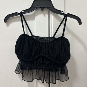 Urban Outfitters black crop top with flowy bottom